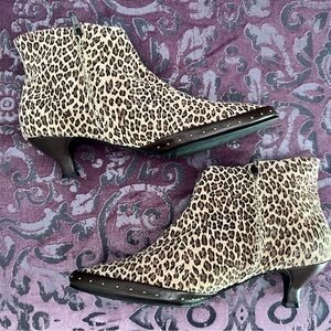 California Magdesians Cheetah Kitten Heel Boots